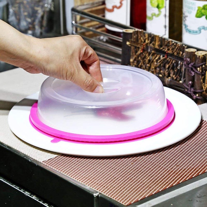VIBGYOR PRODUCTS Microwave Oven Plate Cover Sealing Cap Food Plate Cover Lid PP Silicone Refrigerator, Diameter 20cm for Kitchen Accessories Vacuum Sealer - Image 1