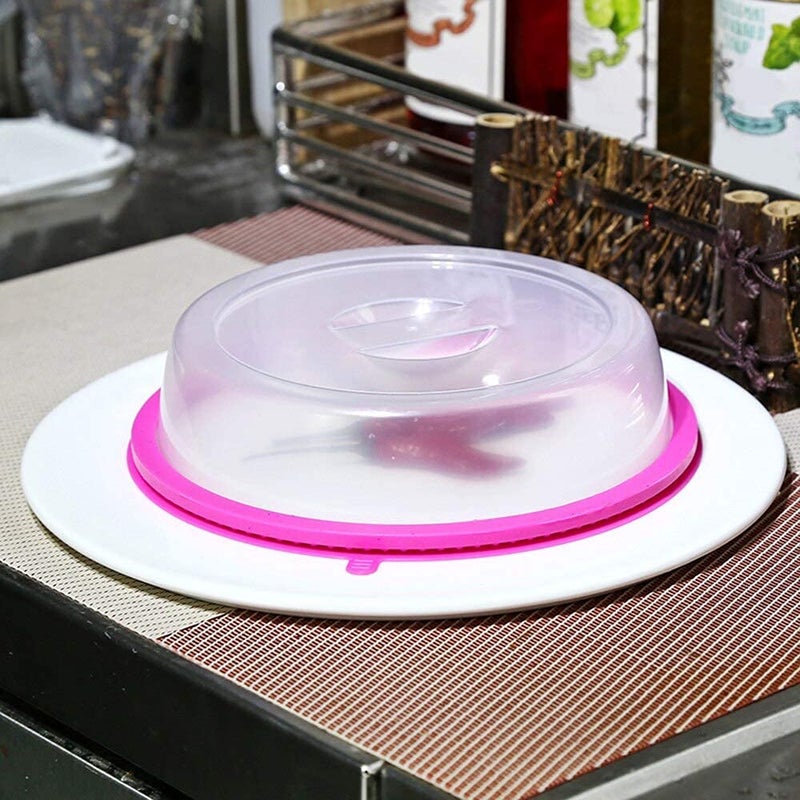 VIBGYOR PRODUCTS Microwave Oven Plate Cover Sealing Cap Food Plate Cover Lid PP Silicone Refrigerator, Diameter 20cm for Kitchen Accessories Vacuum Sealer - Image 4