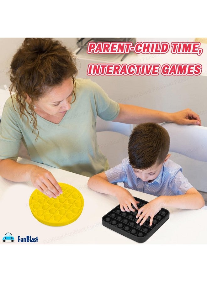 فنبلاست لعبة Pop It من FunBlast، لعبة Pop It للأطفال، لعبة Pop It، ألعاب Pop It للأطفال، لعبة Pop It Fidget، لعبة Pop It كبيرة ومربعة ومستديرة، ألعاب تخفيف التوتر (عبوة من قطعتين) - Image 4