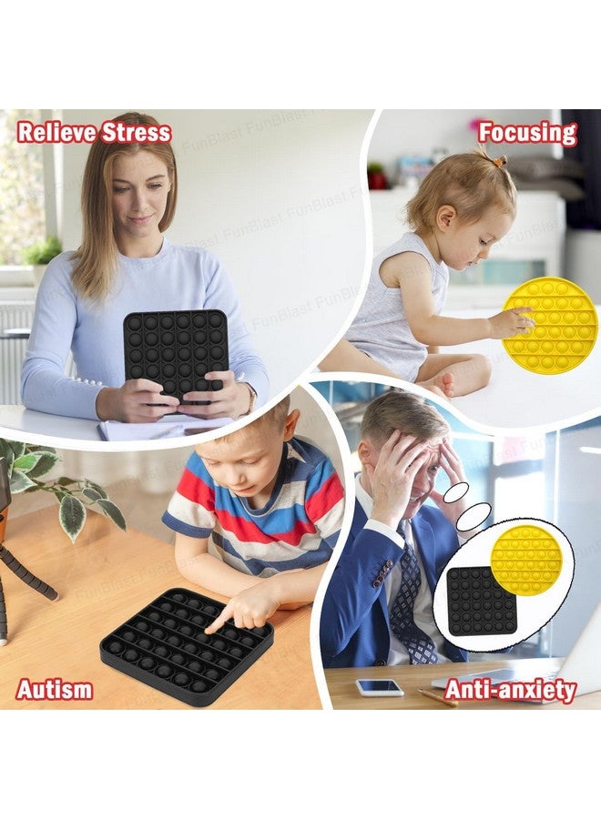 فنبلاست لعبة Pop It من FunBlast، لعبة Pop It للأطفال، لعبة Pop It، ألعاب Pop It للأطفال، لعبة Pop It Fidget، لعبة Pop It كبيرة ومربعة ومستديرة، ألعاب تخفيف التوتر (عبوة من قطعتين) - Image 1