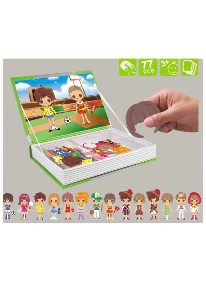 Hot Sale French Little Red Book Dress Baby DIY Assembled Magnetic Book Magnetic Sticker 3D Early Education Puzzle-Color:Vitality Change, Baby  - Image 1