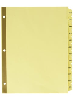 UNIVERSAL Preprinted Plasticcoated Tab Dividers 12 Month Tabs Letter Buff 12Set  - Image 2