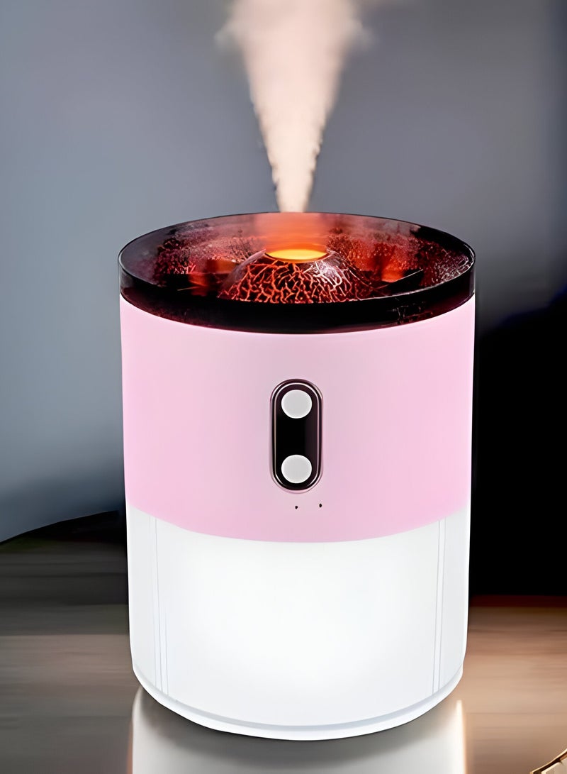 Ultrasonic Aroma Diffuser Cool Mist Humidifier with Volcano Flame Effect - USB Powered, Auto Shut-Off, Night Light Feature - Quiet, Portable Air Humidifier for Home, Office, Aromatherapy - Image 1