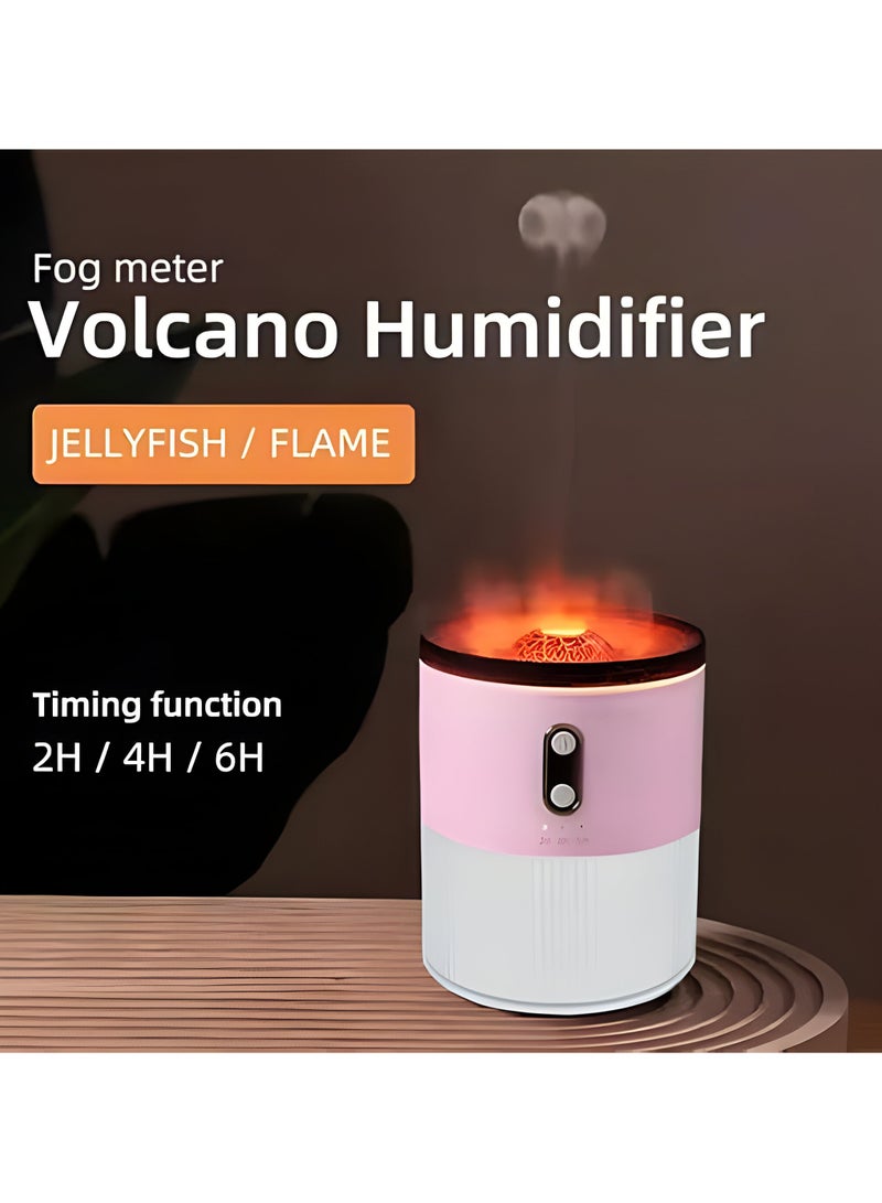 Ultrasonic Aroma Diffuser Cool Mist Humidifier with Volcano Flame Effect - USB Powered, Auto Shut-Off, Night Light Feature - Quiet, Portable Air Humidifier for Home, Office, Aromatherapy - Image 2