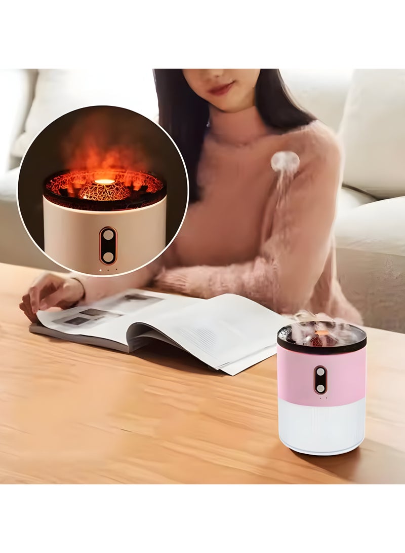 Ultrasonic Aroma Diffuser Cool Mist Humidifier with Volcano Flame Effect - USB Powered, Auto Shut-Off, Night Light Feature - Quiet, Portable Air Humidifier for Home, Office, Aromatherapy - Image 4