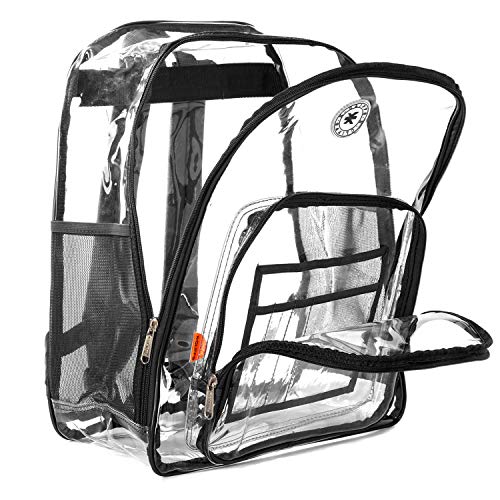 K-Cliffs Clear Backpack Heavy Duty Student Bookbag Large Durable See Through School Bag Quality Transparent PVC Travel Security Workbag Black - Image 5