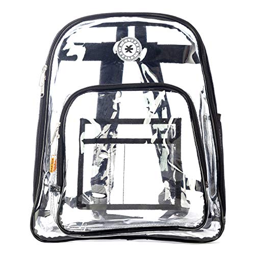 K-Cliffs Clear Backpack Heavy Duty Student Bookbag Large Durable See Through School Bag Quality Transparent PVC Travel Security Workbag Black - Image 4