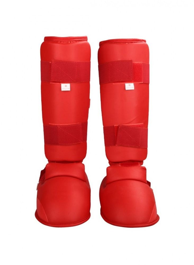 Generic Karate shin Guard Red Color All Sizes Detachable Foot Guards  - Image 1