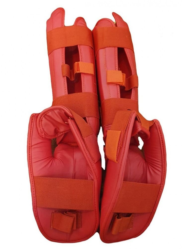 Generic Karate shin Guard Red Color All Sizes Detachable Foot Guards  - Image 2