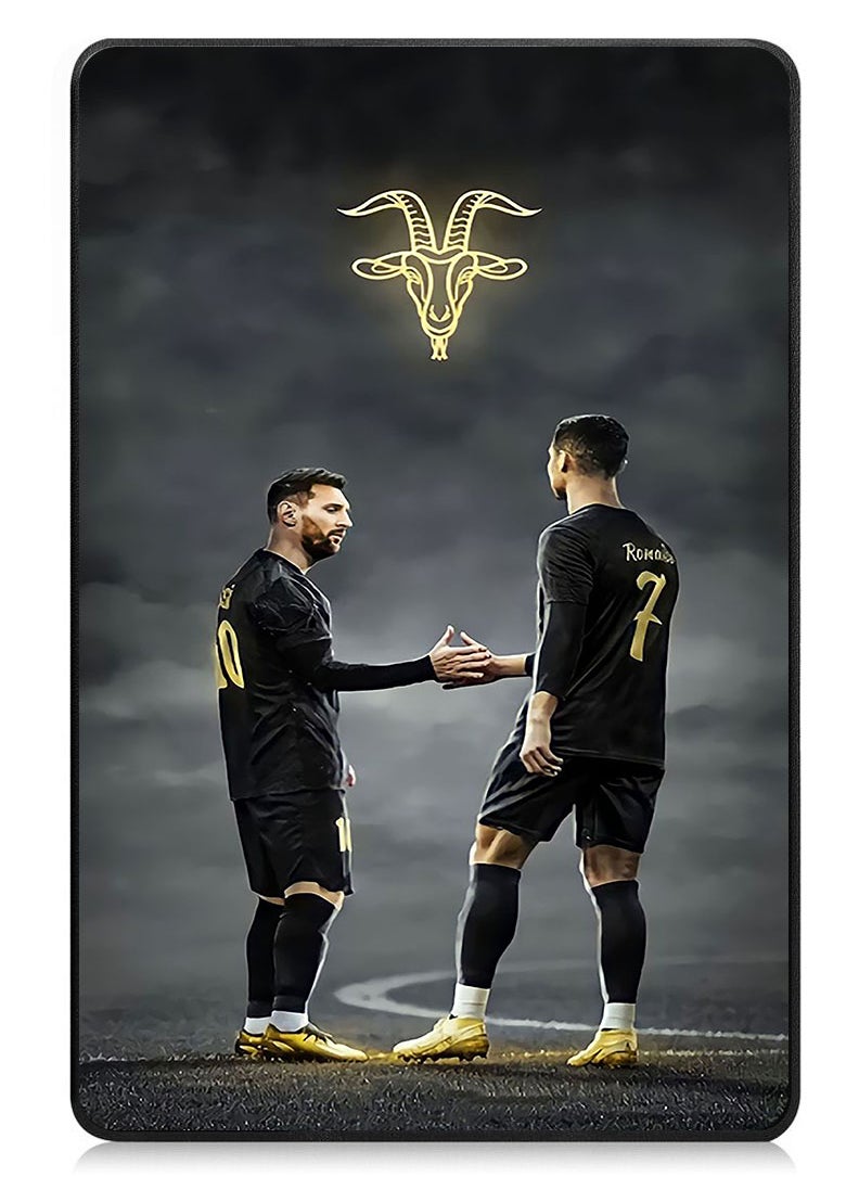Theodor - Protective Flip Case For OnePlus Pad 2 (2024) & OnePlus Pad Pro (2024) With Trifold Stand Auto Wake Sleep Shockproof Cover Messi Ronaldo Goat - Image 1