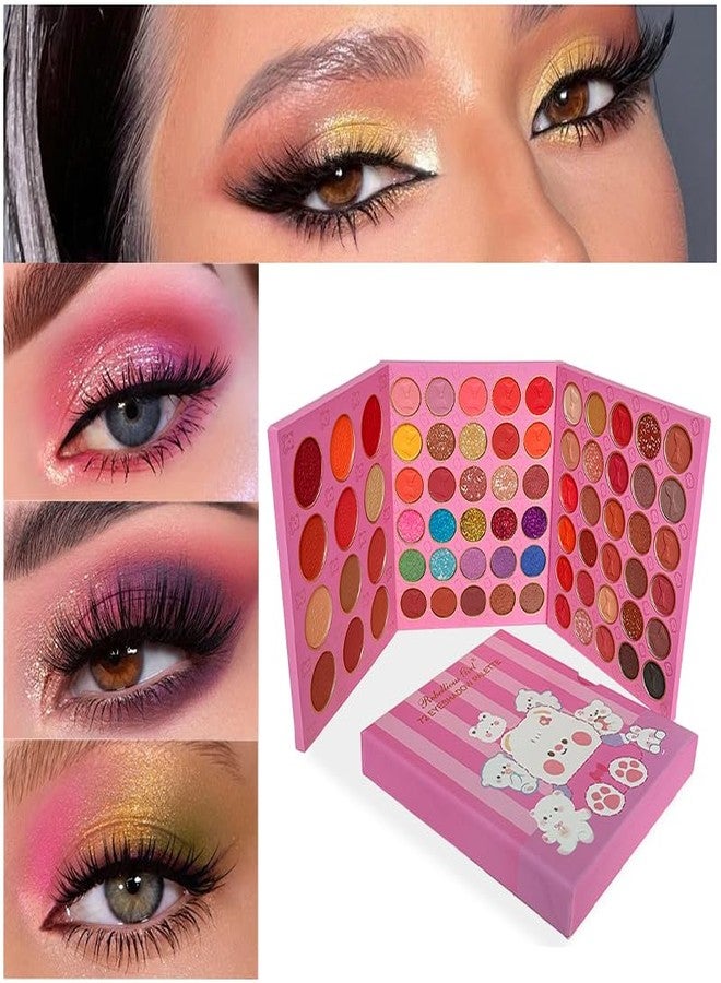 فيروني مجموعة ظلال العيون الكبيرة ثلاثية الطبقات من فيروني، 72 لونًا، لون البصل الذهبي، ظلال عيون مطفية، أحمر خدود، مجموعة ظلال عيون متكاملة، مجموعة مكياج مسرحي بلمسة لامعة دقيقة - Image 2