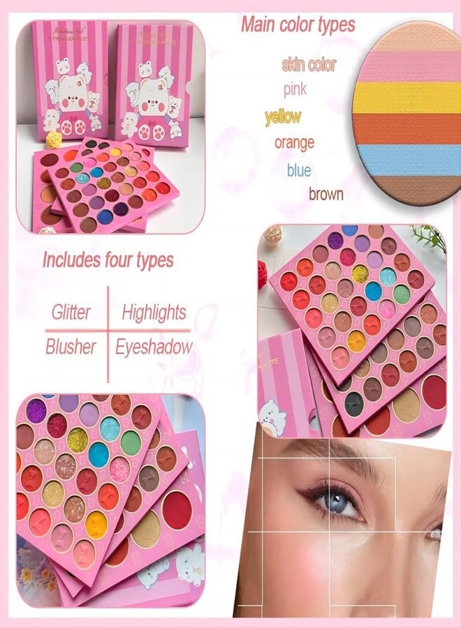 فيروني مجموعة ظلال العيون الكبيرة ثلاثية الطبقات من فيروني، 72 لونًا، لون البصل الذهبي، ظلال عيون مطفية، أحمر خدود، مجموعة ظلال عيون متكاملة، مجموعة مكياج مسرحي بلمسة لامعة دقيقة - Image 4