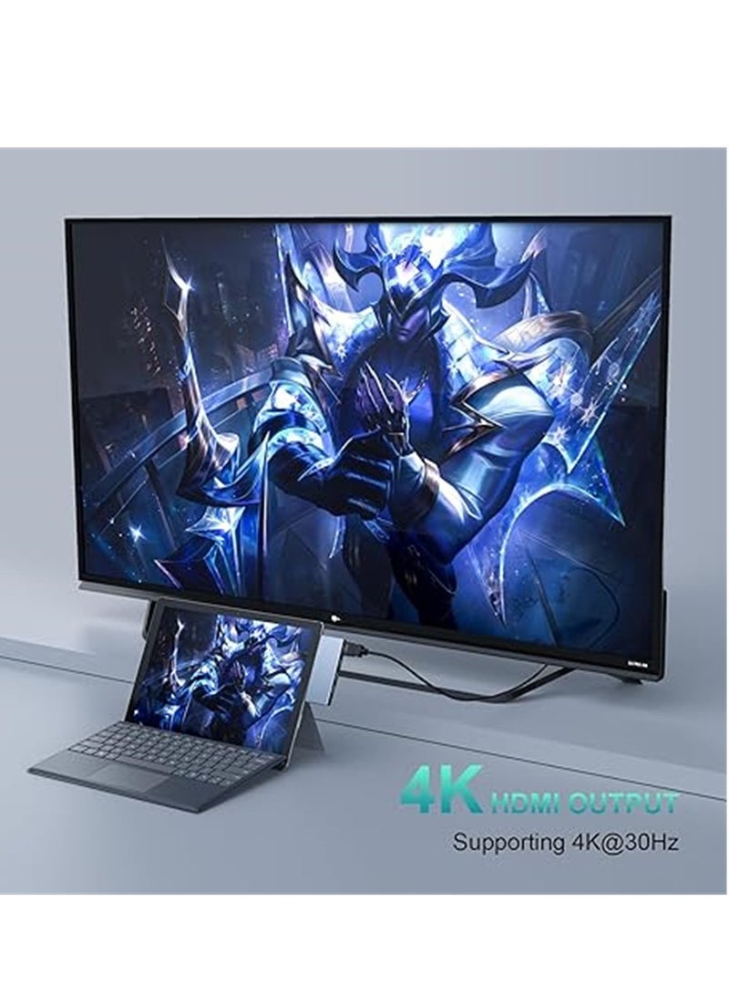 KASTWAVE Pro 4/Pro 5/Pro 6 Docking Station, USB 3.0 Hub Adapter with TF/Micro SD Memory Card Reader, 4K HDMI Port Converter Accessories for Surface Pro 4/5/6, 1 Pcs - Image 3