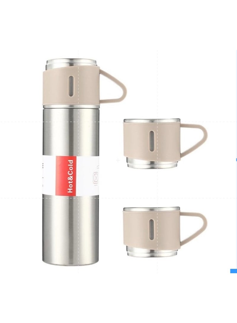 ELTRAZONE Stainless Steel Thermos Flask Set Stainless Steel Coffee Tumbler Gift Box Commercial Gift Vacuum Insulated Bottle Hot Drink Water Bottle Cold Drink Water Bottle (Steel color)