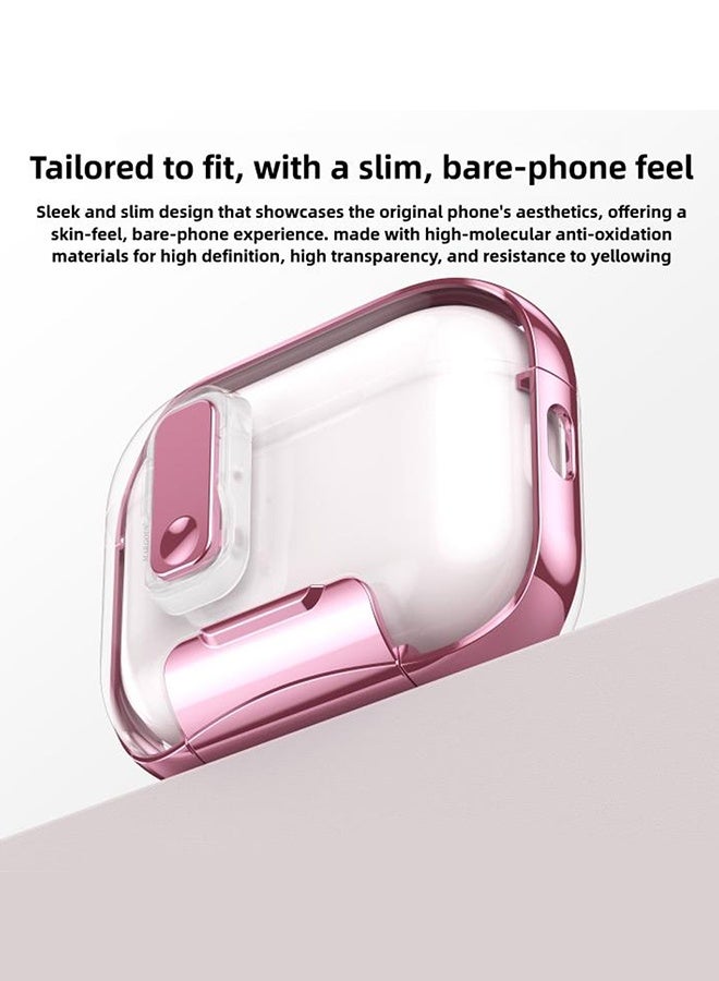 CATANES Clear Protective Case with Keychain for AirPods Pro 3 - Premium Plating Design - Clear Pink - Image 2