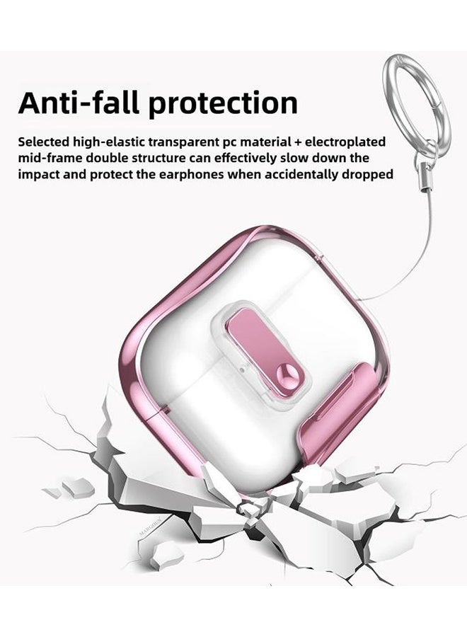 CATANES Clear Protective Case with Keychain for AirPods Pro 3 - Premium Plating Design - Clear Pink - Image 5