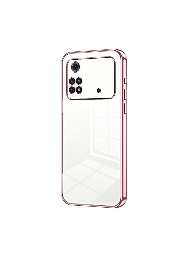 Case For Xiaomi Poco M4 Pro Transparent Plating Fine Hole Phone Case