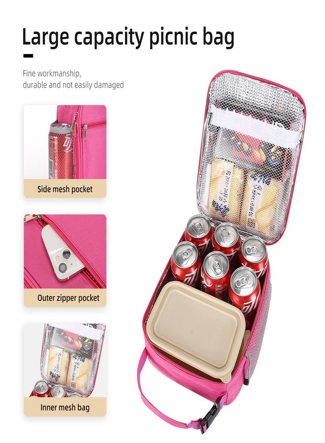 Lovoeo Lunch box Lunch bag for men women Insulated Lunchbox Lunch bags for Work Picnic Travel(Rose red) - Image 3