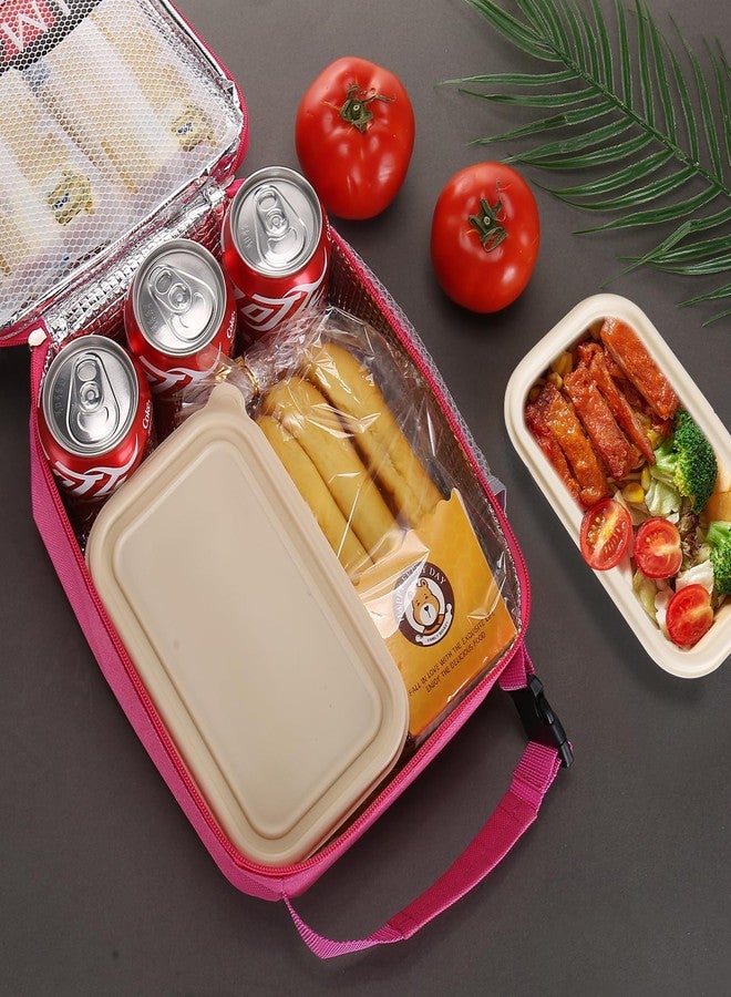 Lovoeo Lunch box Lunch bag for men women Insulated Lunchbox Lunch bags for Work Picnic Travel(Rose red) - Image 5