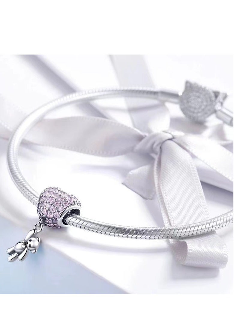 Pandora Violet PANDORA Jewelry Zirconia Dangle Charm in Sterling Silver DIY Charms Jewelry Gift for Women Girls  - Image 2