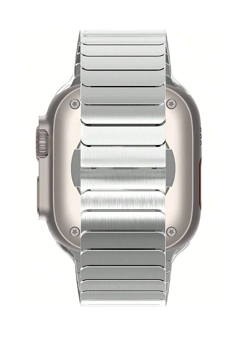 ELTRAZONE Stainless Steel Band for Apple Watch Ultra Band  Metal Strap with Folding Clasp for Apple Watch Series 8 7 6 5 4 3 2 1 for Men (Black, 49mm 45mm 44mm 42mm) - Image 2