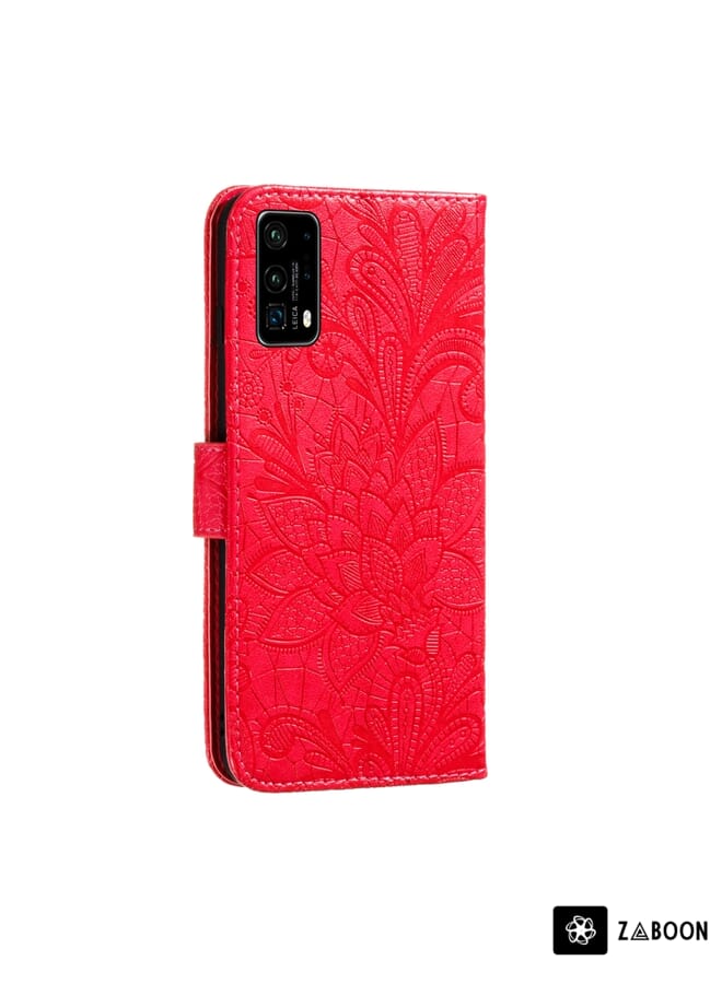 Zaboon Protective Case Cover For Huawei P40 Lace Flower Embossing Pattern Horizontal Flip Leather Case with Holder & Card Slots & Wallet & Photo Frame & Lanyard - Image 3