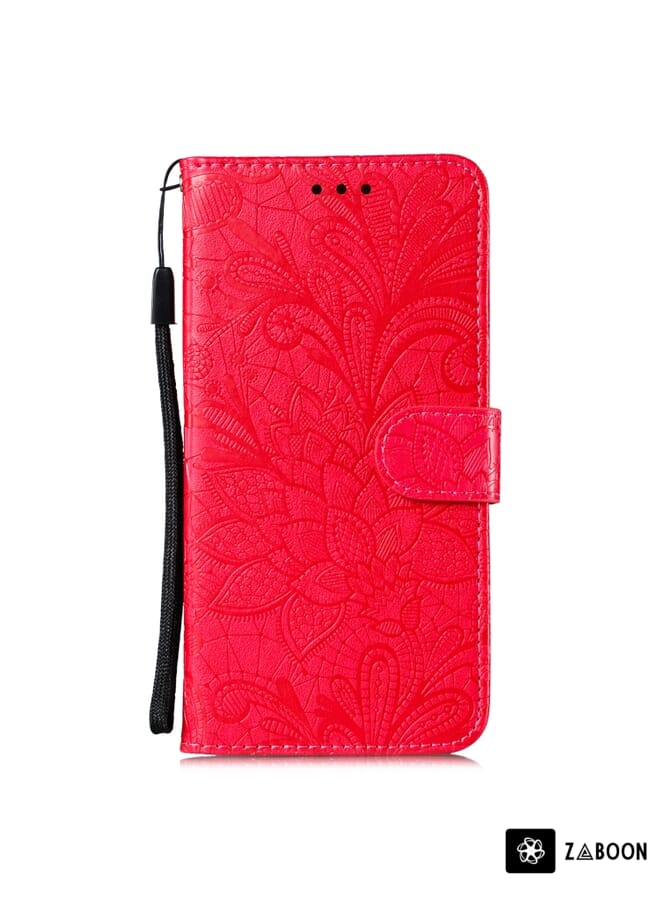 Zaboon Protective Case Cover For Huawei P40 Lace Flower Embossing Pattern Horizontal Flip Leather Case with Holder & Card Slots & Wallet & Photo Frame & Lanyard - Image 2