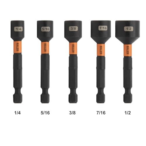 Railer Nut Driver Set - Premium 2-9/16 Inch 5-Piece Nutsetter Bit Set With A Storage Bit Holder & Carabiner - Image 2