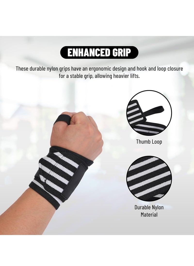 ENDLESS  Stretchable Wristband Strap Thumb Loop - Pack of 2 | Color: Black | Material: Nylon and Polyester | For Weightlifting, Powerlifting, Bodybuilding, Strength Training & Crossfit | Free Size  - Image 3