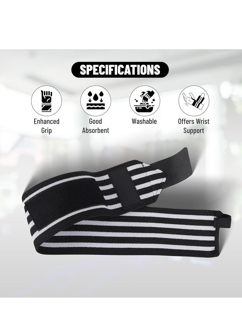 ENDLESS  Stretchable Wristband Strap Thumb Loop - Pack of 2 | Color: Black | Material: Nylon and Polyester | For Weightlifting, Powerlifting, Bodybuilding, Strength Training & Crossfit | Free Size  - Image 2