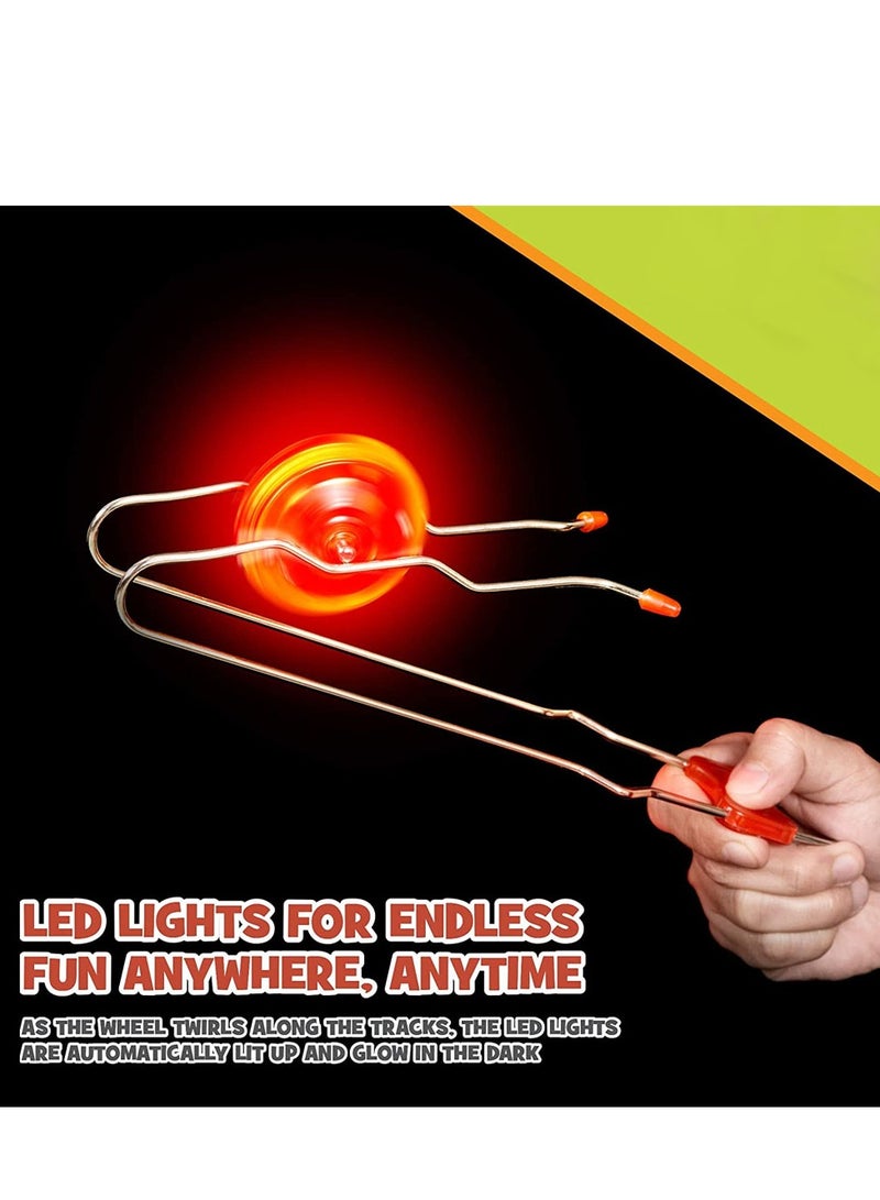 3 Pack Retro Light Up Magnetic Gyro Twirlers Classic Fidget Toys Fun for Kids Ages 3 and Up Unique Gifts for Boys and Girls  - Image 2