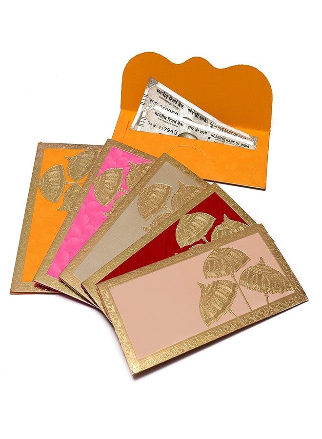 Peeplvalue 30 Pcs Designer handmade Sagan Cash Gift Money Envelopes | Shagun Envelopes with Umbrella Design and Border for Wedding, Birthday, Anniversary or Any other Occasions - Multicolored - Image 2