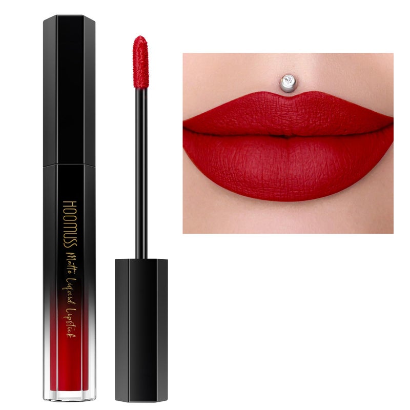 HOOMUSS Red Lipstick Long Lasting, Matte Liquid Lipsticks for Women Non Transfer Smudgeproof Smooth and Easy to Appy Cruelty Free Lip Color, M13 True Red - Image 1