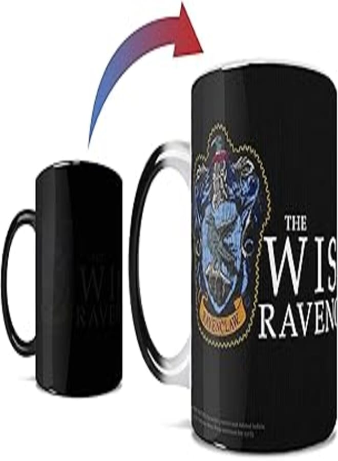 Morphing Mugs Harry Potter - Ravenclaw - Hogwarts Robe Design - One 11 oz Color Changing Heat Sensitive Ceramic Mug – Image Revealed When HOT Liquid Is Added!