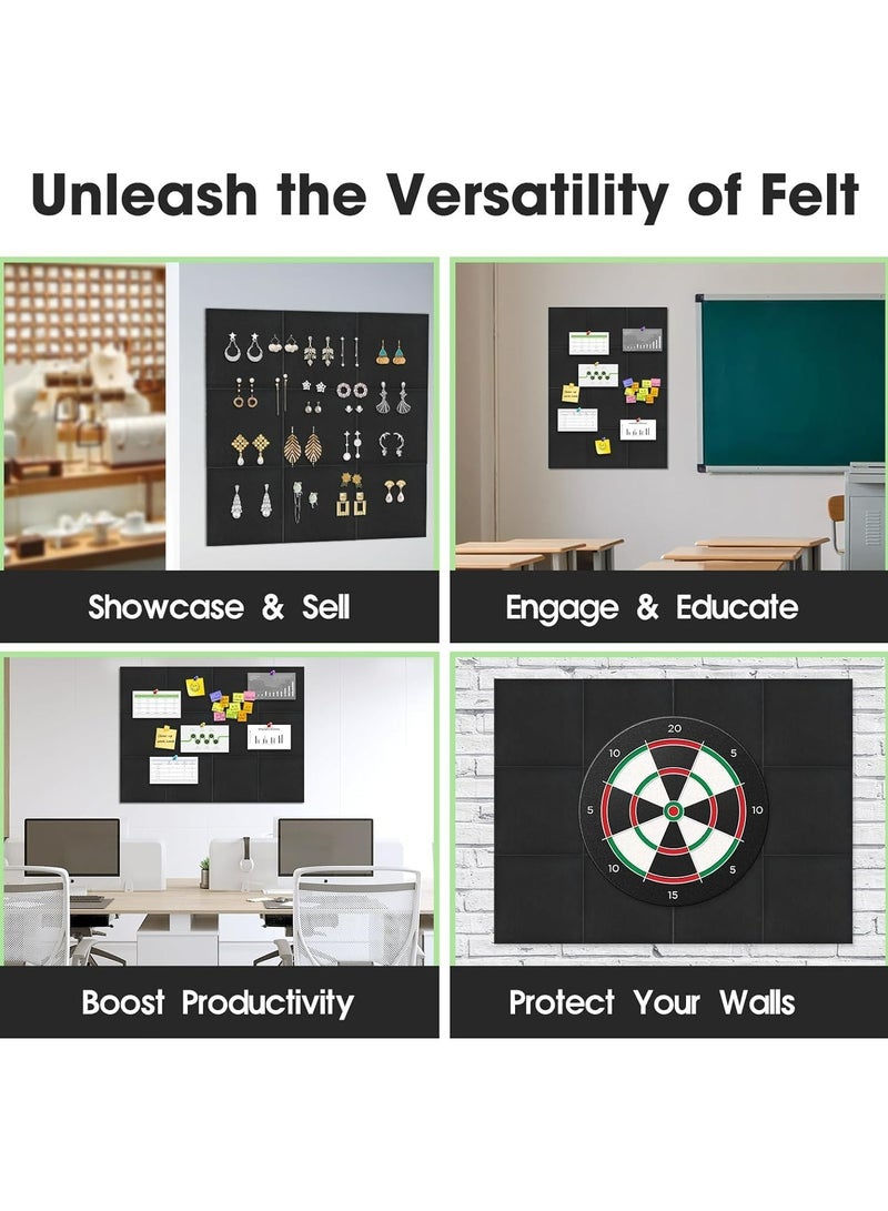 أوزيغالور 12 لوح حائط من اللباد ١٢٠ × ٩٠ سم - لوح إعلاني كبير بديل للفلين مع ٤٨ لصاقة قابلة للإزالة و ٦٠ دبوس - مثالي للجدران، المنزل، والمكتب - Image 3