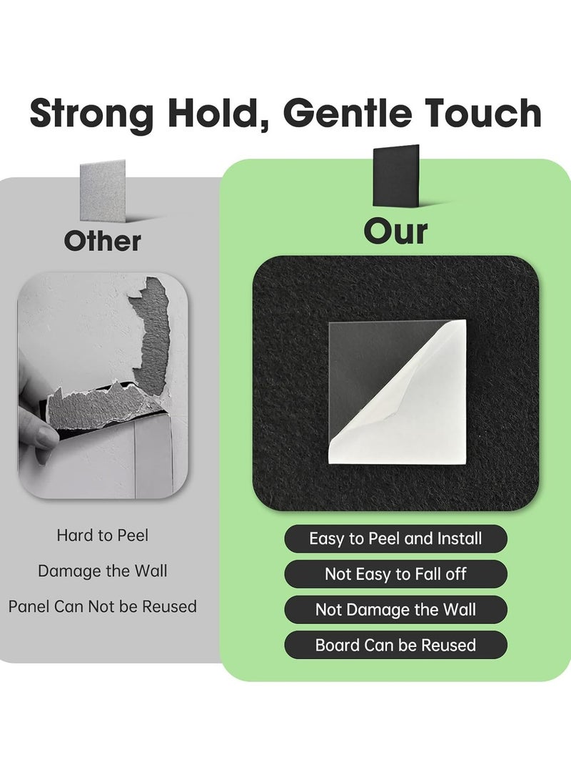 أوزيغالور 12 لوح حائط من اللباد ١٢٠ × ٩٠ سم - لوح إعلاني كبير بديل للفلين مع ٤٨ لصاقة قابلة للإزالة و ٦٠ دبوس - مثالي للجدران، المنزل، والمكتب - Image 4