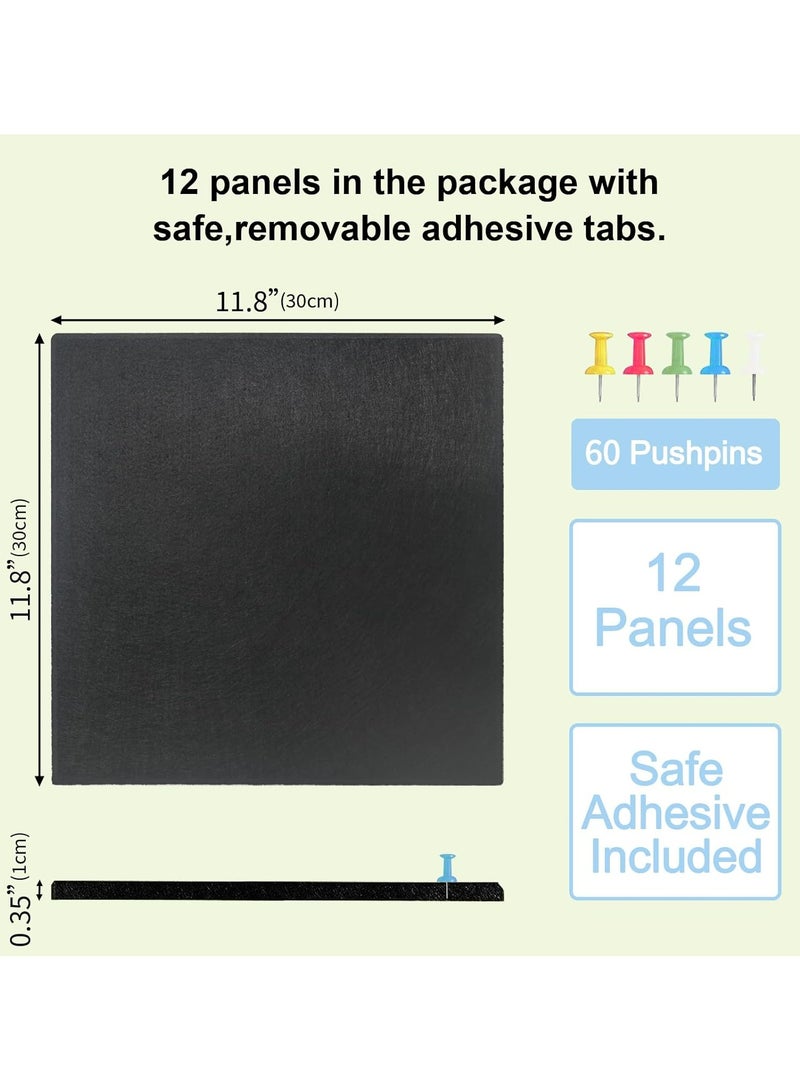 أوزيغالور 12 لوح حائط من اللباد ١٢٠ × ٩٠ سم - لوح إعلاني كبير بديل للفلين مع ٤٨ لصاقة قابلة للإزالة و ٦٠ دبوس - مثالي للجدران، المنزل، والمكتب - Image 5