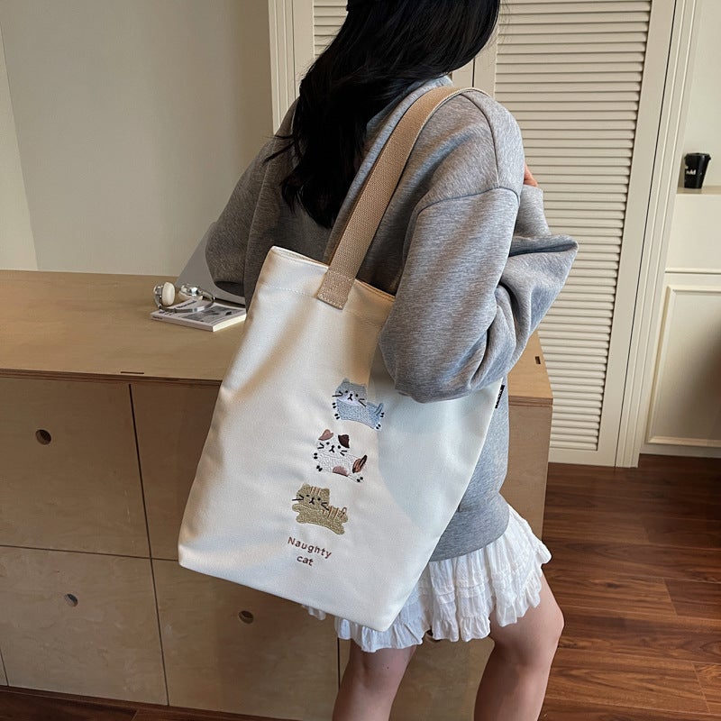Women Canvas Cartoon Shoulder Bag - Image 2