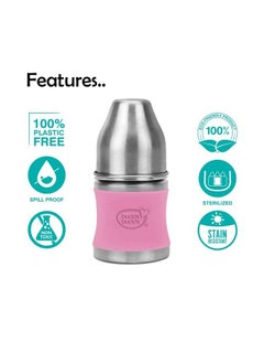 Magnum Plus Stainless Steel 2 In 1 Wide Neck Baby Feeding Bottle With Extra Spout Sipper 125Ml Pink - pzsku/Z43EB262FC8766255B910Z/45/_/1692783104/5439b7fd-fb56-44e3-a4f6-97e5d1164001