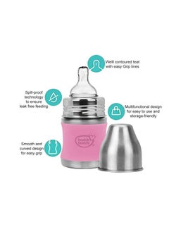 Magnum Plus Stainless Steel 2 In 1 Wide Neck Baby Feeding Bottle With Extra Spout Sipper 125Ml Pink - pzsku/Z43EB262FC8766255B910Z/45/_/1692783109/2c3f707e-8d56-49c1-b56d-05d9347454ed