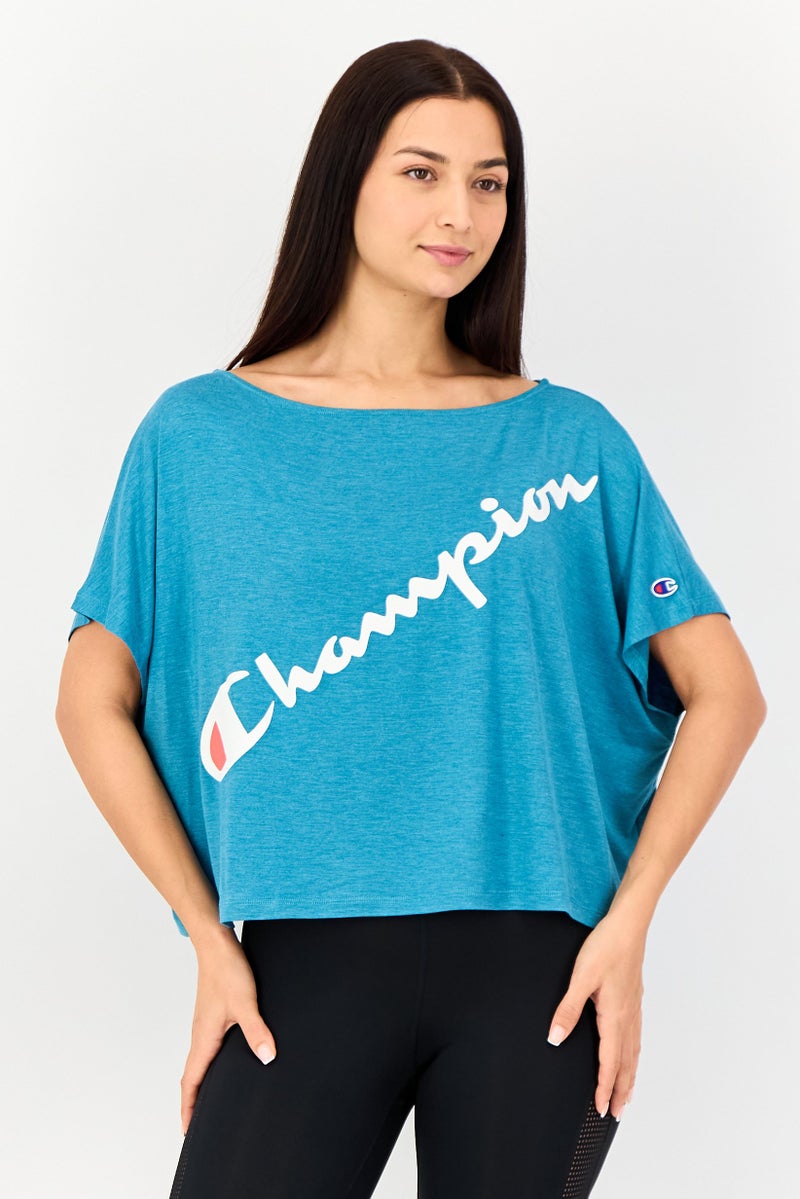 Champion Women Sportswear Fit Short Sleeve Training T-Shirt, Teal Green - Image 1