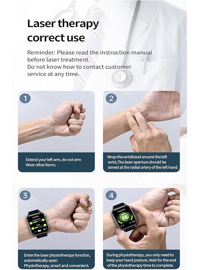 F100 smartwatch heart rate, blood pressure, blood oxygen, body temperature, laser health detection, waterproof step measuring exercise bracelet - Image 5