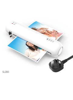 OSMILE OSMILE SL280 A4/A5/A6 Lamination Machine Laminator Machine Set Hot and Cold Lamination 2 Roller System 9 inches Max Width with Paper Cutter Trimmer Rounder Hole Puncher Binding Hoop (White)  - Image 2