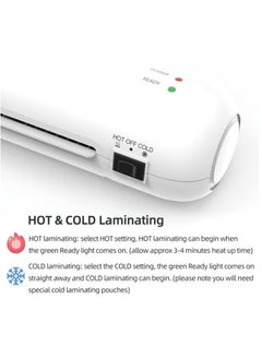 OSMILE OSMILE SL280 A4/A5/A6 Lamination Machine Laminator Machine Set Hot and Cold Lamination 2 Roller System 9 inches Max Width with Paper Cutter Trimmer Rounder Hole Puncher Binding Hoop (White)  - Image 3