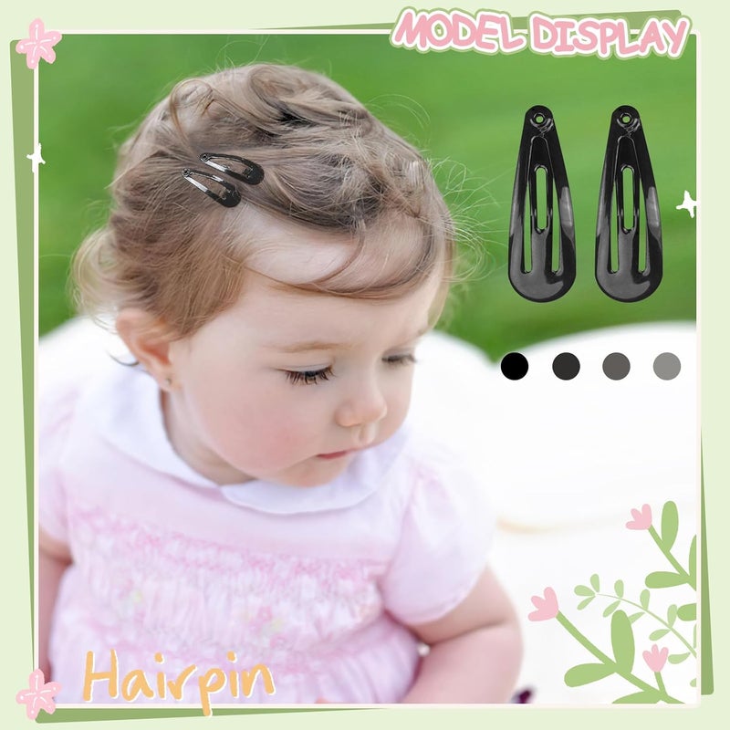 BBgifts 1Inch Black Snap Hair Clips 60Pcs Small Clips for Little Girls Baby Infant 3cm Candy Color Hair Clips Barrettes for Toddlers Hair Accessories - Image 3