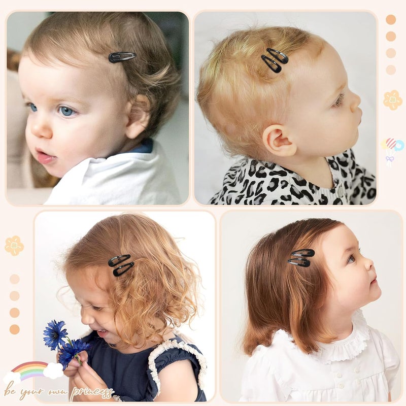 BBgifts 1Inch Black Snap Hair Clips 60Pcs Small Clips for Little Girls Baby Infant 3cm Candy Color Hair Clips Barrettes for Toddlers Hair Accessories - Image 2