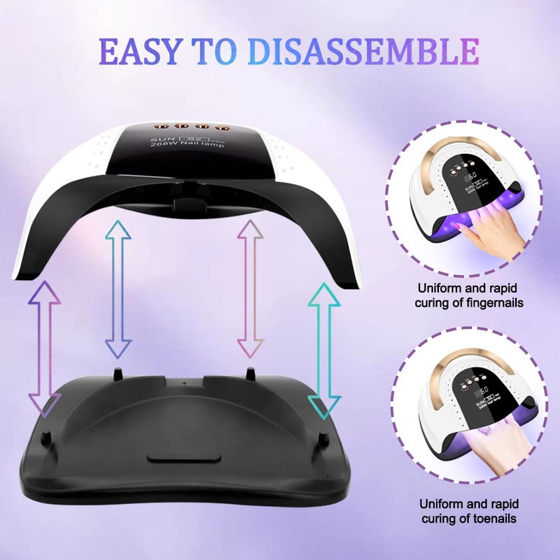 LKE 268W UV LED Nail Lamp, LKE Nail Dryer for Gel Polish, 4 Timers UV Nail Lamp Professional Nail Light, 57Pcs Lamp Beads and Automatic Sensor(White) - Image 5