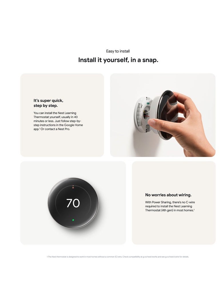 Google Nest Learning Thermostat (4th Gen) with Nest Temperature Sensor (2nd Gen) - Polished Silver