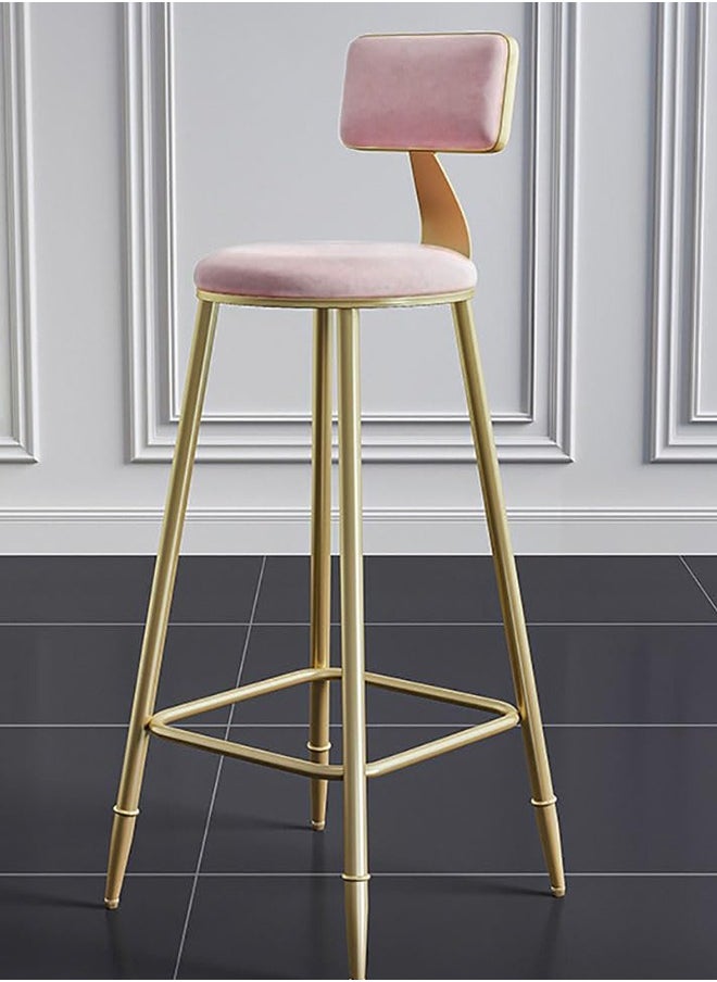 Generic Bar Stool,Chair Stool High Bar Chair,Metal Legs Heavy Duty Barstools with Back,Flannel Cushion Counter Height Chairs  - Image 1