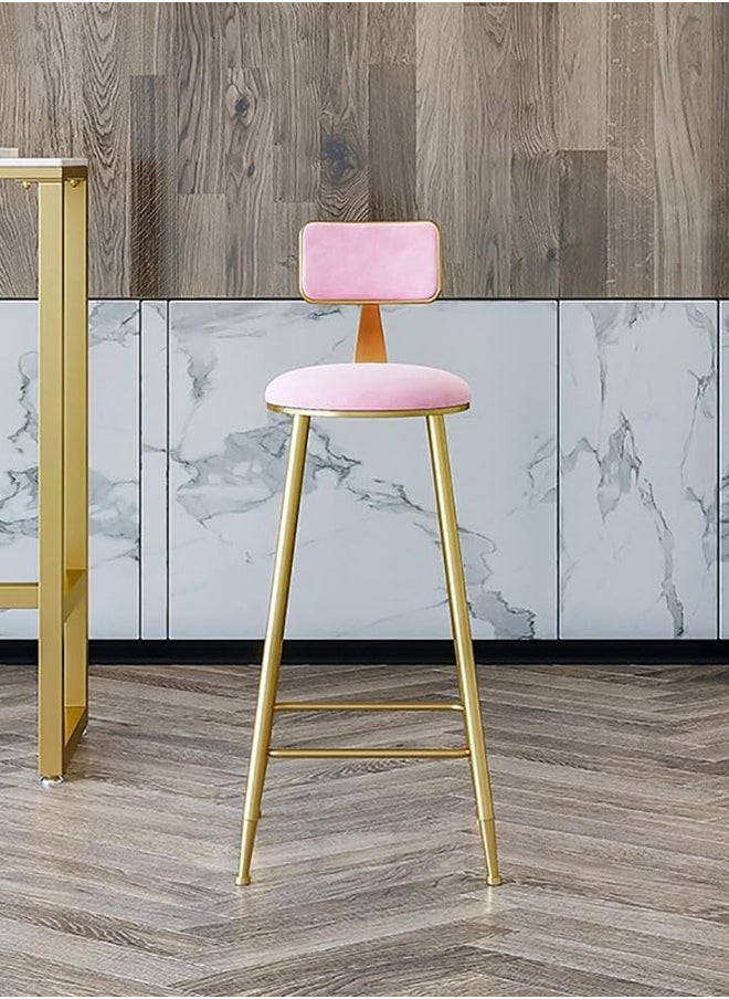 Generic Bar Stool,Chair Stool High Bar Chair,Metal Legs Heavy Duty Barstools with Back,Flannel Cushion Counter Height Chairs  - Image 2